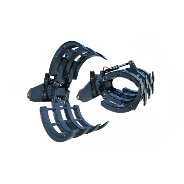 Used Wheel Loader Attachments - Pipe Clamp & Orange Peel Scrap Grapple for Recycling